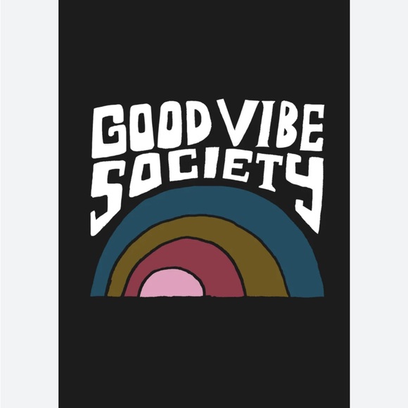 Spiritual Gangster Charcoal Grey Good Vibe Society T-shirt with rainbow design - Picture 6 of 6